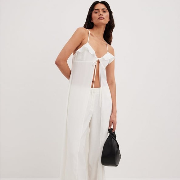 NA-KD Thin Strap Cape Dress White size 34 - Picture 4 of 7